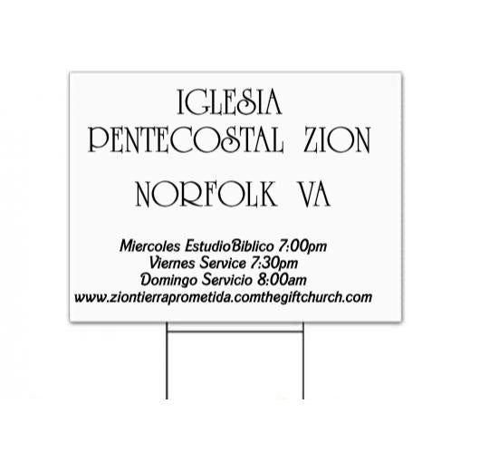 Yard sign corrugated plastic Double sided print 18&#34;x24&#34; with metal stake