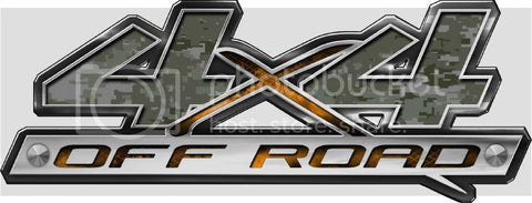 4.5"x12" 4x4 block style digital green high resolution truck bed or car side vinyl graphic decals.