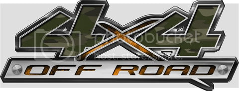 4.5"x12" 4x4 block style traditional green high resolution truck bed or car side vinyl graphic decals.