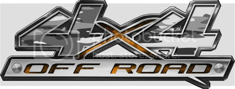 4.5"x12" 4x4 block style traditional urban high resolution truck bed or car side vinyl graphic decals.