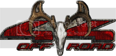 5.75"x12" 4x4 buck skull ambush high resolution truck bed or car side vinyl graphic decals.