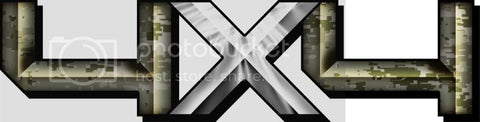 3.0"x12" 4x4 hard edge digital green high resolution truck bed or car side vinyl graphic decals.