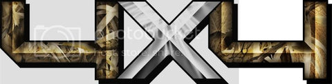 3.0"x12" 4x4 hard edge grassland high resolution truck bed or car side vinyl graphic decals.
