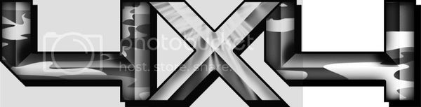 3.0"x12" 4x4 hard edge traditional urban high resolution truck bed or car side vinyl graphic decals.