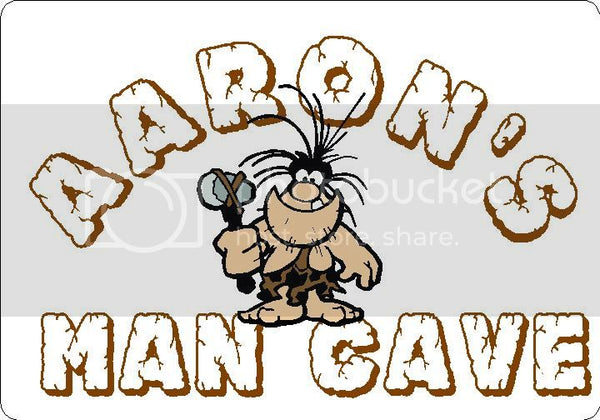 AARON Man Cave 9"x12" Aluminum novelty parking sign wall decor.