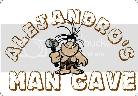 ALEJANDRO Man Cave 9"x12" Aluminum novelty parking sign wall decor.