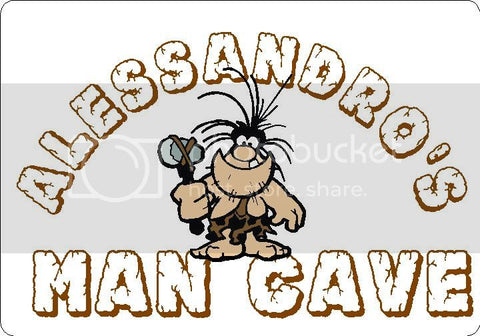 ALESSANDRO Man Cave 9"x12" Aluminum novelty parking sign wall decor.