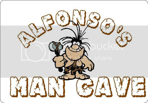 ALFONSO Man Cave 9"x12" Aluminum novelty parking sign wall decor.
