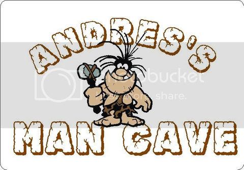 ANDRES Man Cave 9"x12" Aluminum novelty parking sign wall decor.