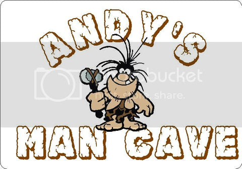 ANDY Man Cave 9"x12" Aluminum novelty parking sign wall decor.