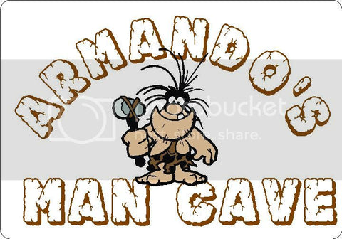 ARMANDO Man Cave 9"x12" Aluminum novelty parking sign wall decor.