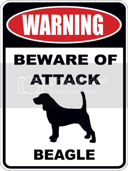 Warning Beware of ATTACK    BEAGLE  dog lover 9"x12" aluminum novelty parking sign.