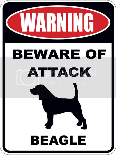 Warning Beware of ATTACK    BEAGLE  dog lover 9"x12" aluminum novelty parking sign.