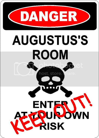 AUGUSTUS Danger enter at own risk KEEP OUT room  9" x 12" Aluminum novelty parking sign wall décor art  for indoor or outdoor use.