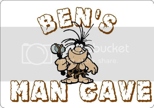 BEN Man Cave 9"x12" Aluminum novelty parking sign wall decor.