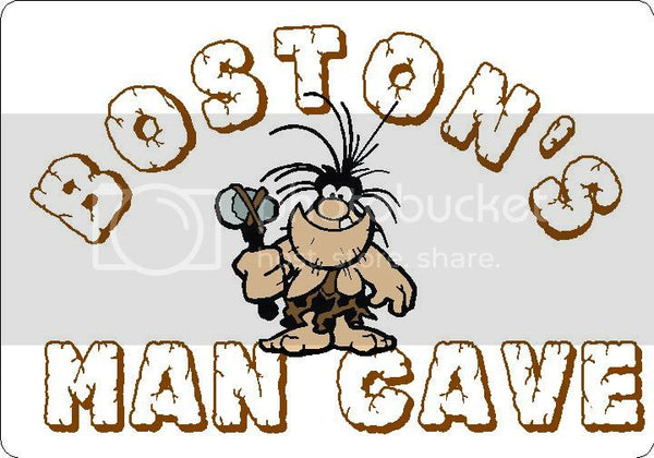BOSTON Man Cave 9"x12" Aluminum novelty parking sign wall decor.