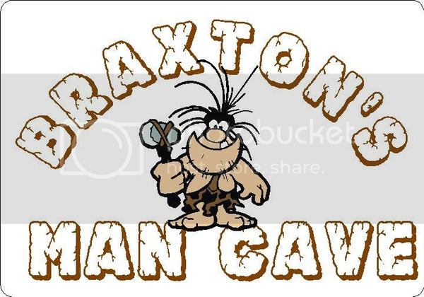 BRAXTON Man Cave 9"x12" Aluminum novelty parking sign wall decor.