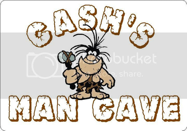 CASH Man Cave 9"x12" Aluminum novelty parking sign wall decor.