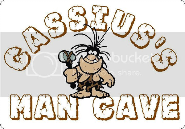 CASSIUS Man Cave 9"x12" Aluminum novelty parking sign wall decor.