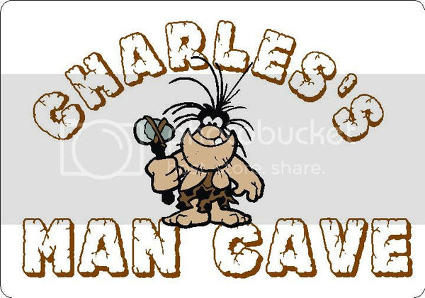 CHARLES Man Cave 9"x12" Aluminum novelty parking sign wall decor.