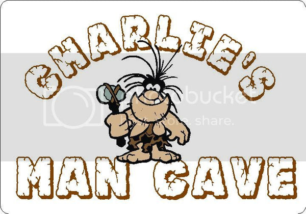 CHARLIE Man Cave 9"x12" Aluminum novelty parking sign wall decor.