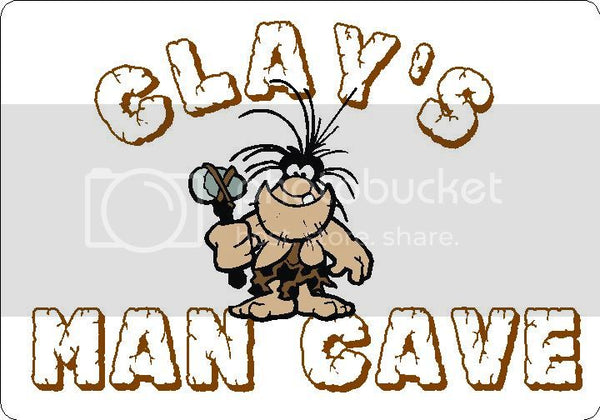 CLAY Man Cave 9"x12" Aluminum novelty parking sign wall decor.