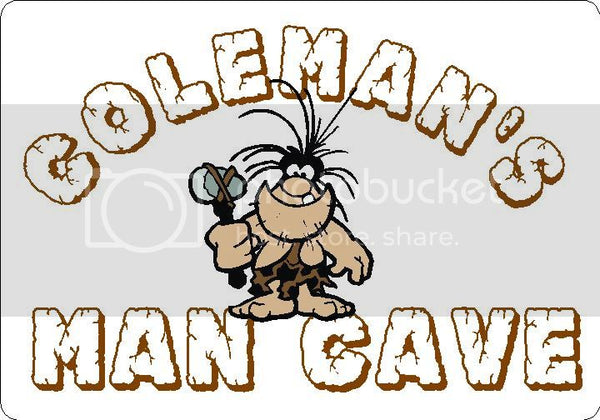 COLEMAN Man Cave 9"x12" Aluminum novelty parking sign wall decor.