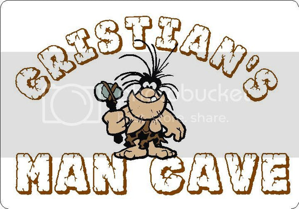 CRISTIAN Man Cave 9"x12" Aluminum novelty parking sign wall decor.