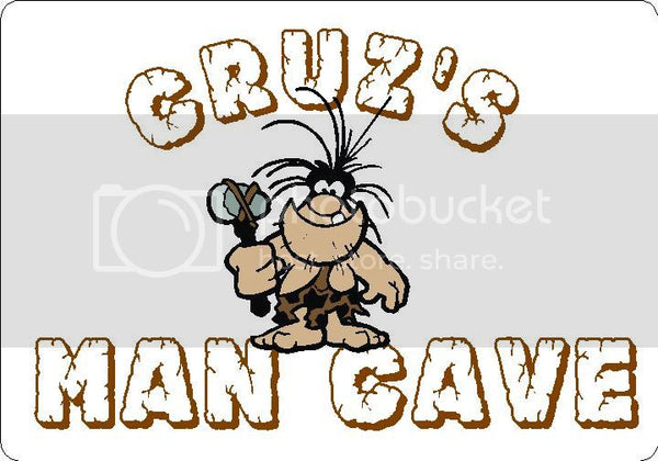 CRUZ Man Cave 9"x12" Aluminum novelty parking sign wall decor.