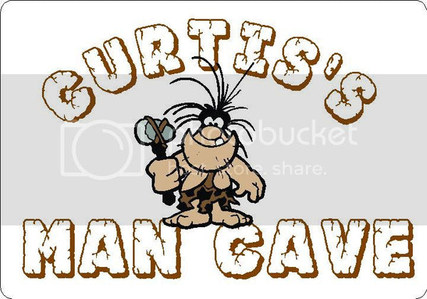 CURTIS Man Cave 9"x12" Aluminum novelty parking sign wall decor.