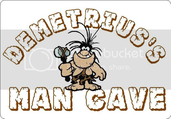 DEMETRIUS Man Cave 9"x12" Aluminum novelty parking sign wall decor.