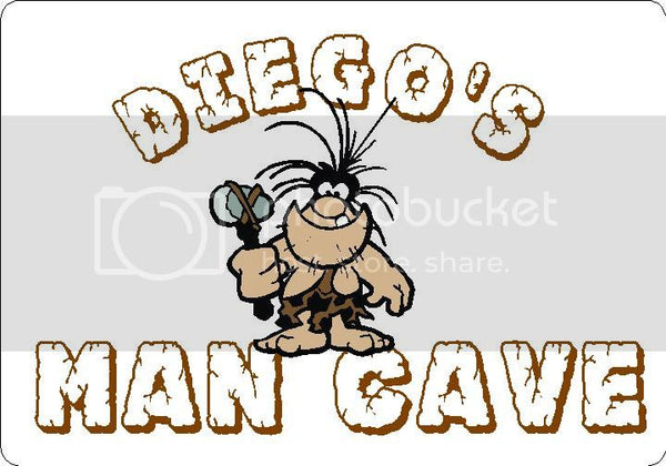 DIEGO Man Cave 9"x12" Aluminum novelty parking sign wall decor.