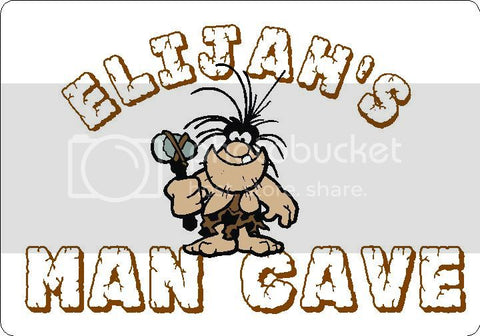 ELIJAH Man Cave 9"x12" Aluminum novelty parking sign wall decor.