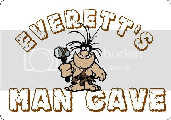 EVERETT Man Cave 9"x12" Aluminum novelty parking sign wall decor.