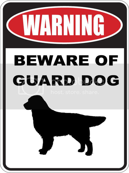 9"X12" WARNING BEWARE OF GUARD DOG   GOLDEN RETRIEVER   dog lover aluminum novelty street sign.