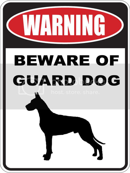 9"X12" WARNING BEWARE OF GUARD DOG   GREAT DANE   dog lover aluminum novelty street sign.
