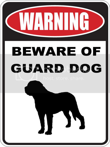 9"X12" WARNING BEWARE OF GUARD DOG   MASTIFF   dog lover aluminum novelty street sign.