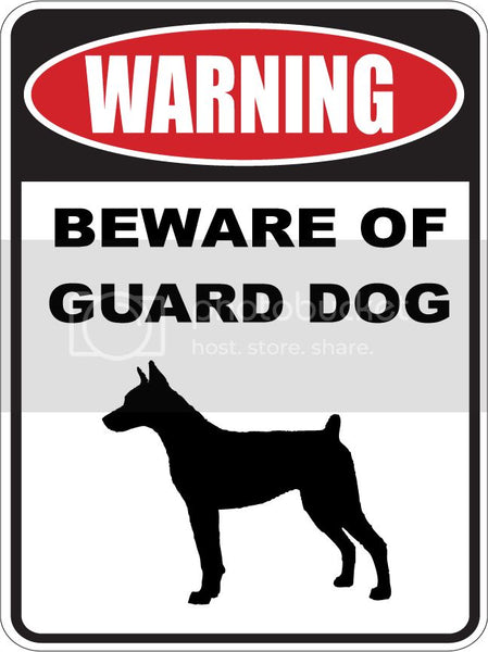 9"X12" WARNING BEWARE OF GUARD DOG   MINIATURE PINSCHER   dog lover aluminum novelty street sign.