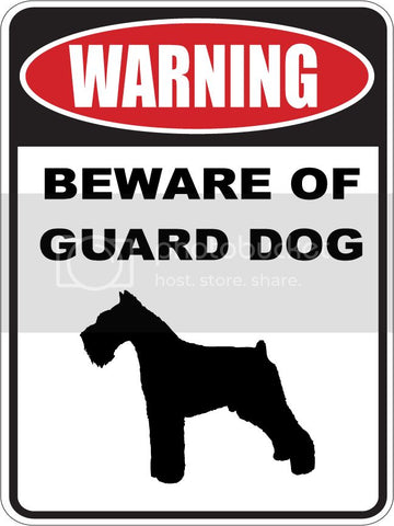 9"X12" WARNING BEWARE OF GUARD DOG   MINIATURE SCHNAUZER   dog lover aluminum novelty street sign.