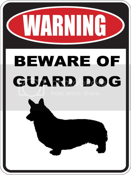 9"X12" WARNING BEWARE OF GUARD DOG   PEMBROKE WELSH CORGI   dog lover aluminum novelty street sign.