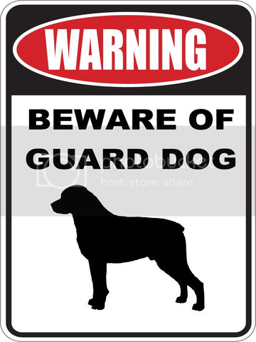 9"X12" WARNING BEWARE OF GUARD DOG   ROTTWEILER   dog lover aluminum novelty street sign.