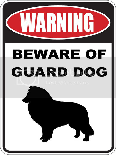 9"X12" WARNING BEWARE OF GUARD DOG   SHETLAND SHEEPDOG   dog lover aluminum novelty street sign.