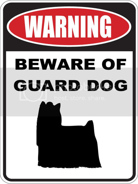 9"X12" WARNING BEWARE OF GUARD DOG  YORKSHIRE TERRIER dog lover aluminum novelty street sign.