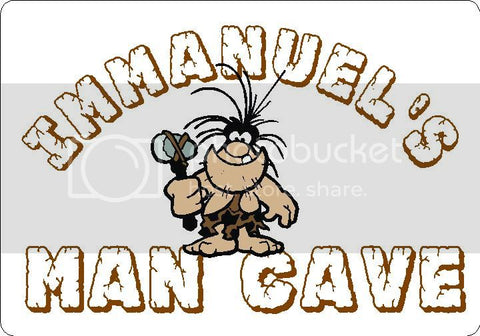 IMMANUEL Man Cave 9"x12" Aluminum novelty parking sign wall decor.
