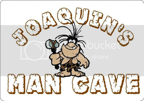 JOAQUIN Man Cave 9"x12" Aluminum novelty parking sign wall decor.