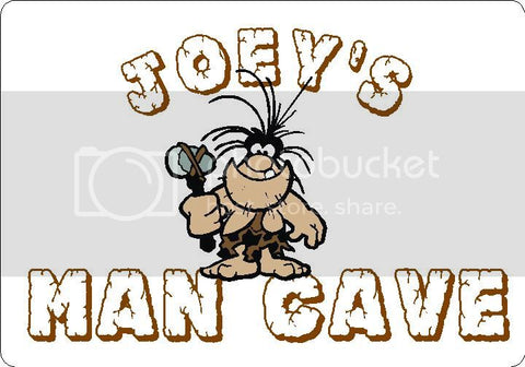 JOEY Man Cave 9"x12" Aluminum novelty parking sign wall decor.