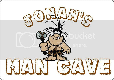 JONAH Man Cave 9"x12" Aluminum novelty parking sign wall decor.
