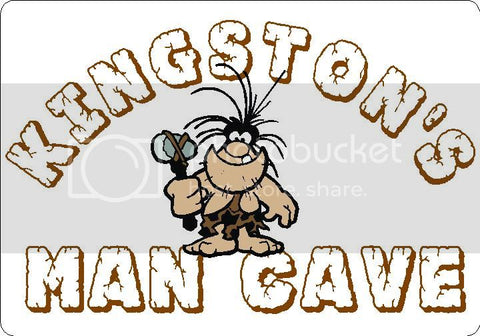 KINGSTON Man Cave 9"x12" Aluminum novelty parking sign wall decor.