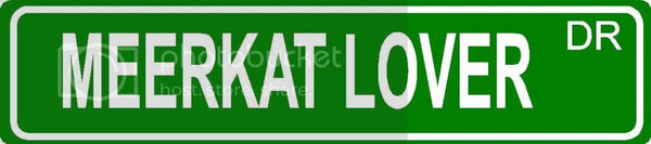 MEERKAT LOVER Green 4" x 18" ALUMINUM animal novelty street sign great for indoor or outdoor long term use.