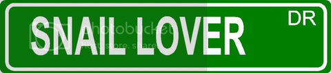 SNAIL LOVER Green 4" x 18" ALUMINUM animal novelty street sign great for indoor or outdoor long term use.